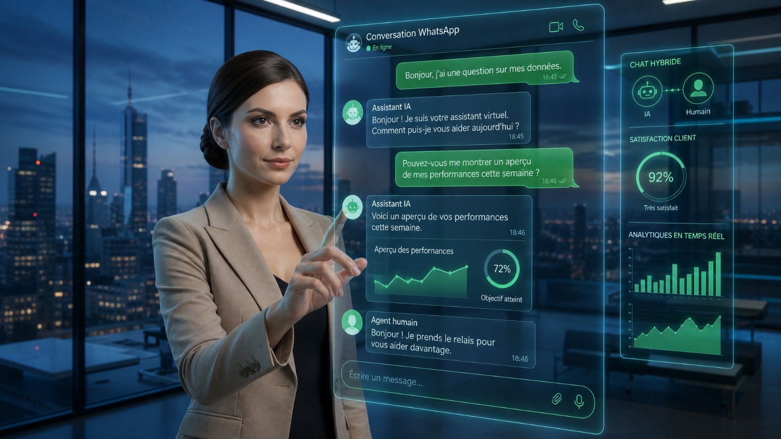 Parcours WhatsApp optimisé par AMBS avec qualification et relais humain